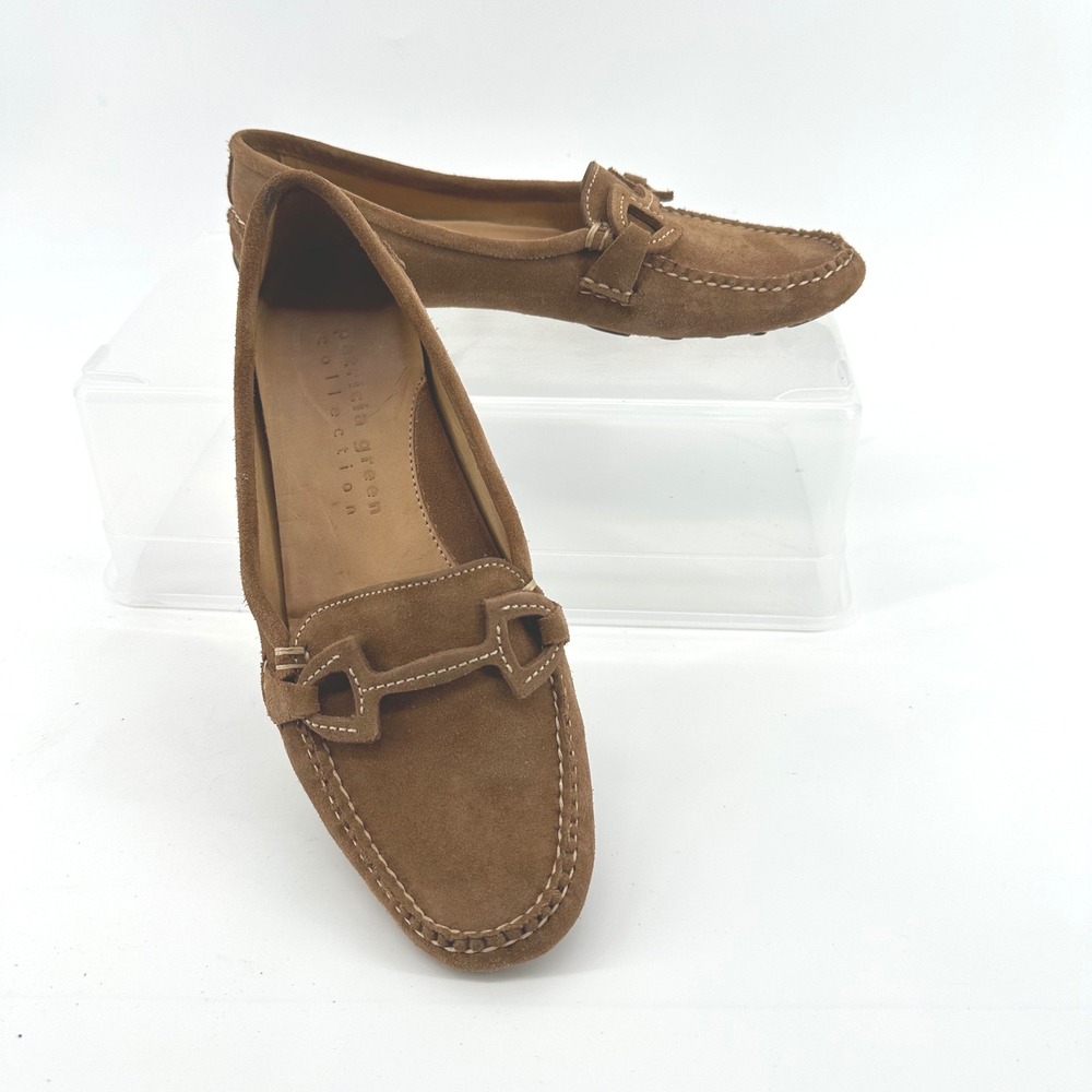 Patricia Green Loafers Womens 7.5M Brown Suede Driver Moccasins Made in Brazil